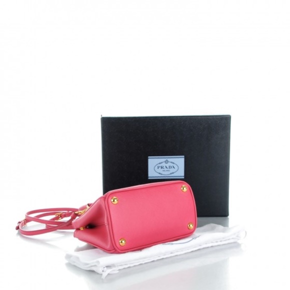 PRADA  Saffiano Mini Galleria Double Zip Tote Peonia - Picture 3 of 7